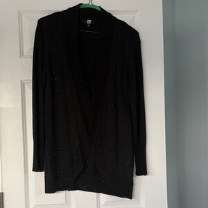 Saks Fifth Avenue Black Open Front Cardigan